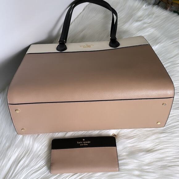 NWT Kate Spade Bundle Madison Colorblock Saffiano Leather Laptop Tote & Wallet - Picture 5 of 9